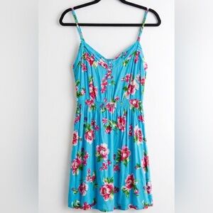 Gilly Hicks Sydney Blue Floral Mini Dress Summer Beach Sundress Small